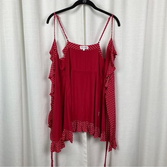 Revolve Privacy Please Giana Red Polka Dot Wrap Mini Dress Sz.M - Picture 10 of 15